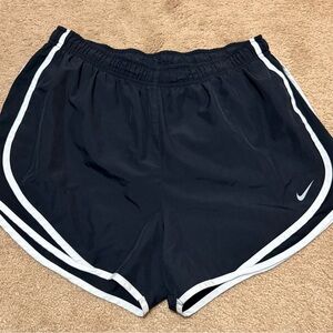 Nike Women's Black and White Athletic Shorts